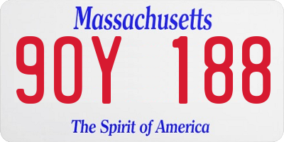 MA license plate 9OY188