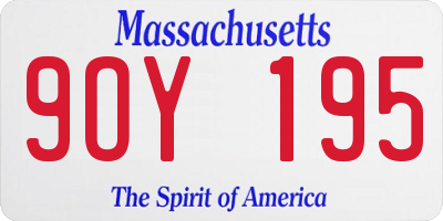 MA license plate 9OY195