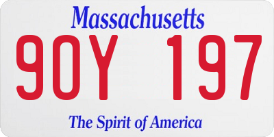 MA license plate 9OY197