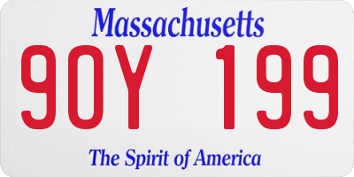 MA license plate 9OY199