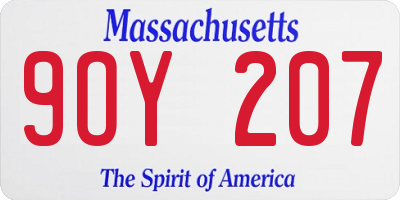 MA license plate 9OY207