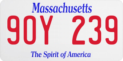 MA license plate 9OY239