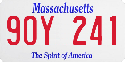 MA license plate 9OY241