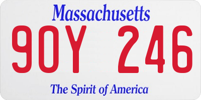 MA license plate 9OY246