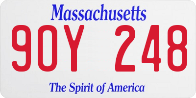 MA license plate 9OY248