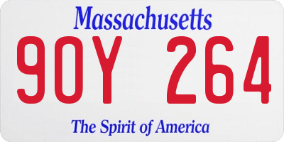 MA license plate 9OY264
