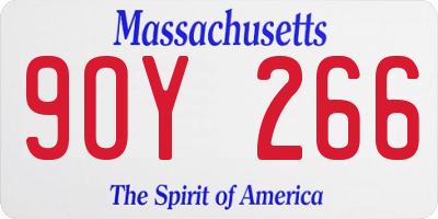 MA license plate 9OY266