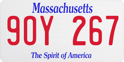 MA license plate 9OY267