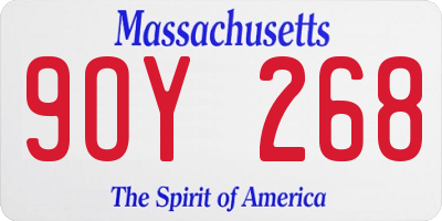 MA license plate 9OY268