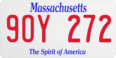 MA license plate 9OY272