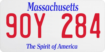 MA license plate 9OY284