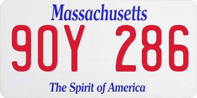 MA license plate 9OY286