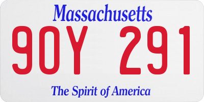 MA license plate 9OY291