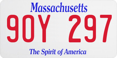 MA license plate 9OY297