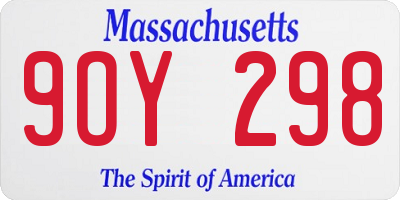 MA license plate 9OY298