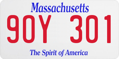MA license plate 9OY301