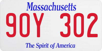 MA license plate 9OY302