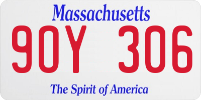 MA license plate 9OY306