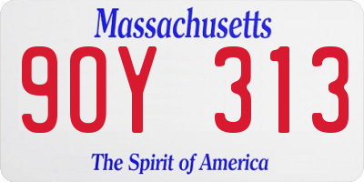MA license plate 9OY313