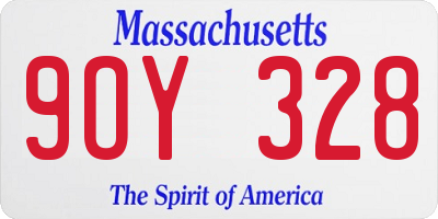 MA license plate 9OY328