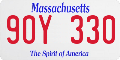 MA license plate 9OY330