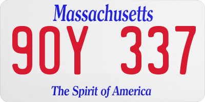 MA license plate 9OY337