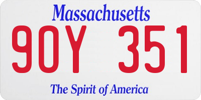 MA license plate 9OY351