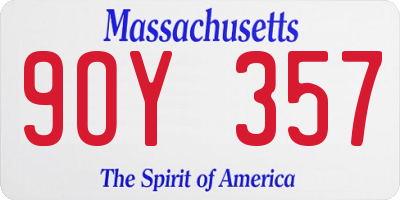 MA license plate 9OY357