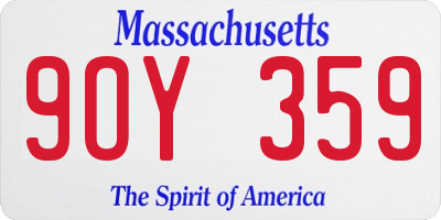 MA license plate 9OY359