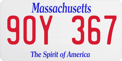 MA license plate 9OY367