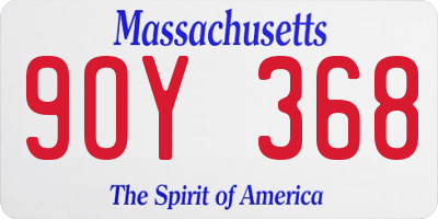 MA license plate 9OY368