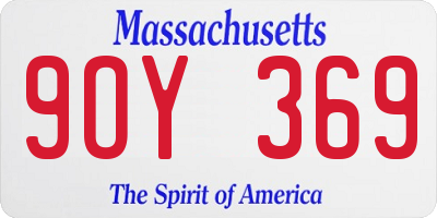 MA license plate 9OY369