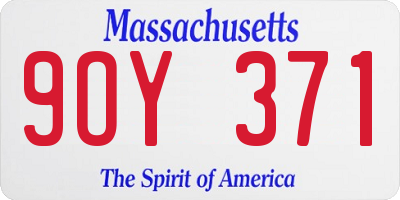 MA license plate 9OY371