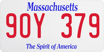 MA license plate 9OY379
