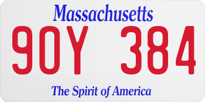 MA license plate 9OY384