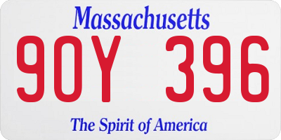 MA license plate 9OY396