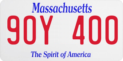 MA license plate 9OY400