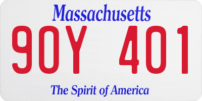MA license plate 9OY401