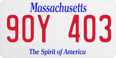 MA license plate 9OY403