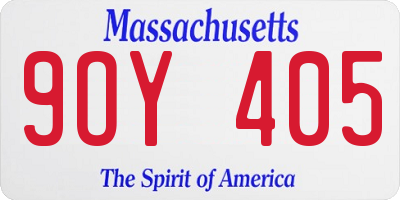 MA license plate 9OY405