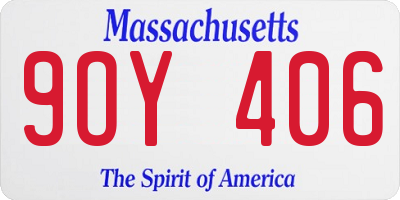 MA license plate 9OY406