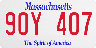 MA license plate 9OY407