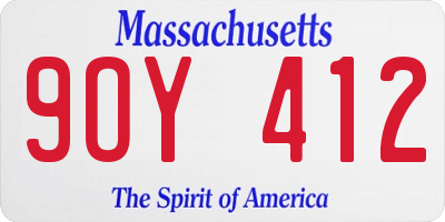 MA license plate 9OY412