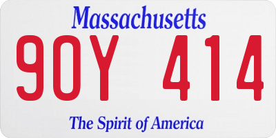 MA license plate 9OY414