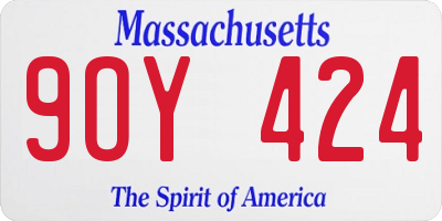 MA license plate 9OY424