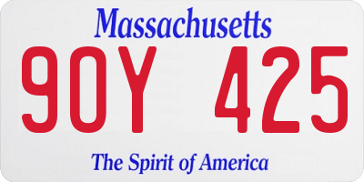 MA license plate 9OY425