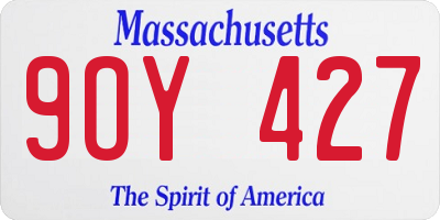 MA license plate 9OY427