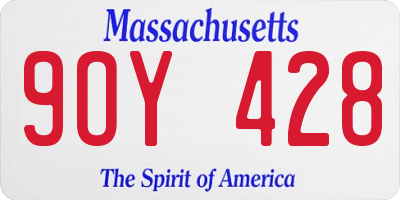 MA license plate 9OY428