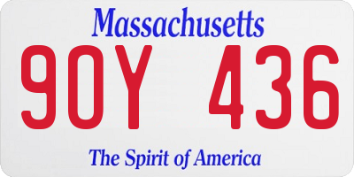 MA license plate 9OY436