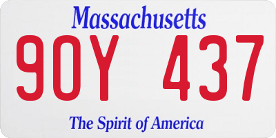 MA license plate 9OY437